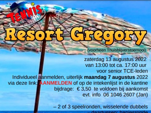 Resort Gregory op 13 augustus — tcelburg.nl